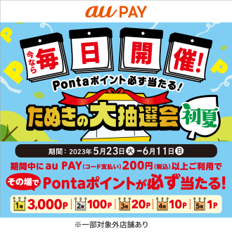 auPAY たぬきの大抽選会　初夏