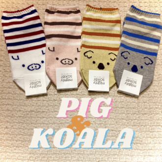 🐷ブタさんコアラさんボーダースニーカー用ソックス🐨